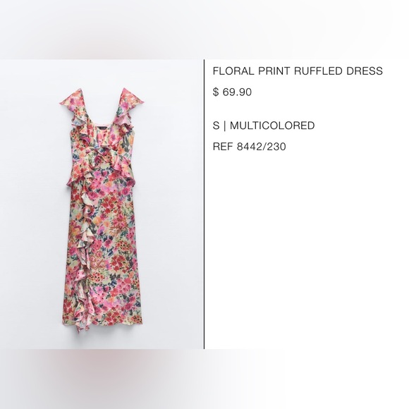 FLORAL PRINT RUFFLED DRESS - Picture 7 of 9